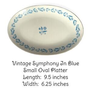Vintage Symphony in Blue Small Oval Platter Japan